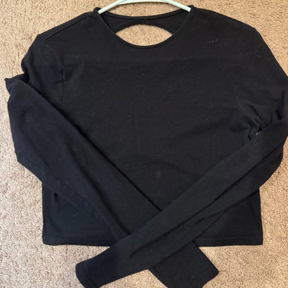 Black Open Back H&M Long Sleeve Tee